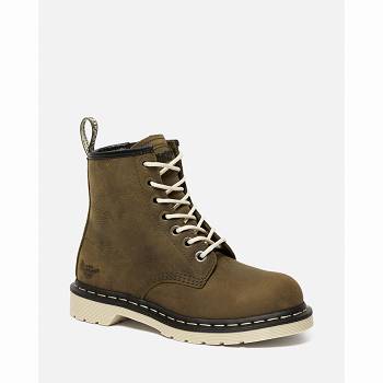 Dr Martens Maple Zipper Steel Toe - Olivovo Zelene Pracovne Cizmy Damske, DR0361